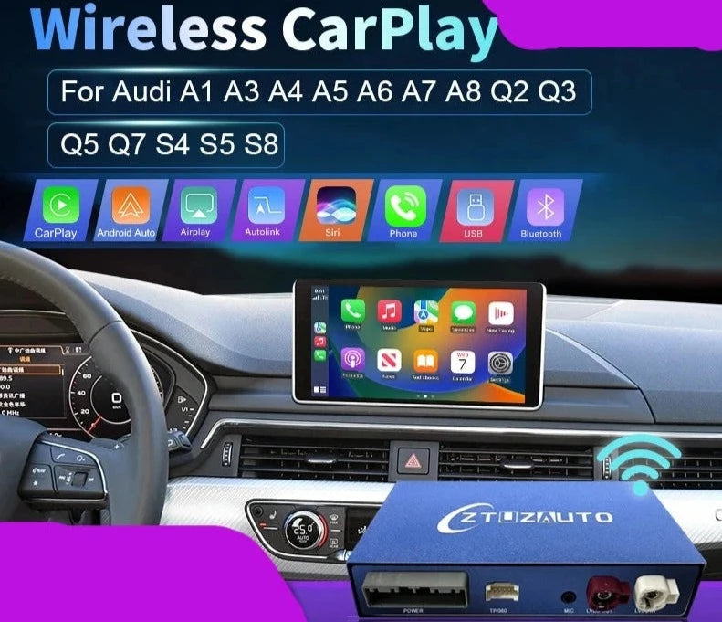 Audi A3 A4 A5 A6 A7 A8 Q3 Q5 Q7 Q2 Wireless Apple CarPlay Android Auto  Mirror Link AirPlay Car Play GPS AUTMADAQ27