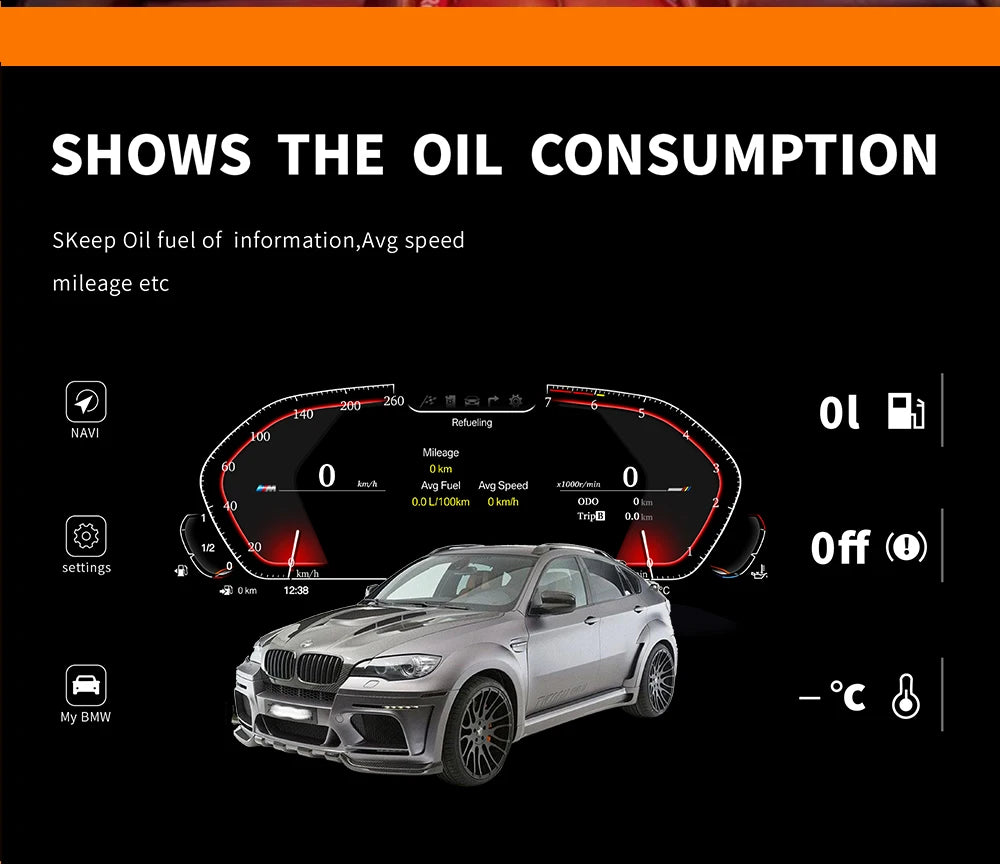 BMW X6 E71 E72  Quadrante digitale lcd linux 12,3"  AUTMBMWX6