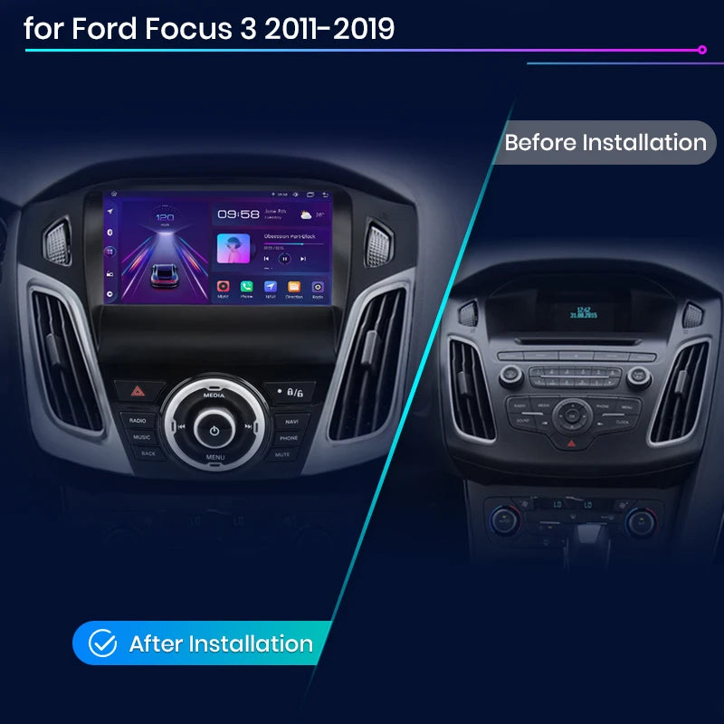 Ford Focus 3 2011 -2019 V1pro AI Voice 2 din Android Auto Radio rds  Carplay 4G Car Multimedia GPS 2din gps AUTMFDFSCBR