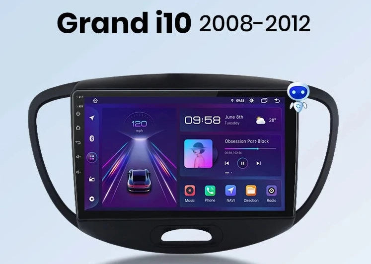Hyundai Grand i10 2008-2012 V1 AI Voice Wireless CarPlay Android Auto Radio RDS WIFI GPS BT 4G Car Multimedia  autoradio AUTMYNDI102