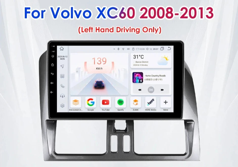 Volvo XC60 2008 - 2017 2Din 9" CarPlay Android Auto Car Radio RDS WIFI GPS BT  Multimedia AUTMVLVXC60