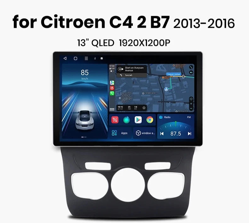 Citroen C4 2 B7 2013 - 2016 X7 MAX Android 12 13.1“ 2K AI Voice Wireless CarPlay Android Auto Car Radio r  Multimedia autoradio    AUTBCITC42