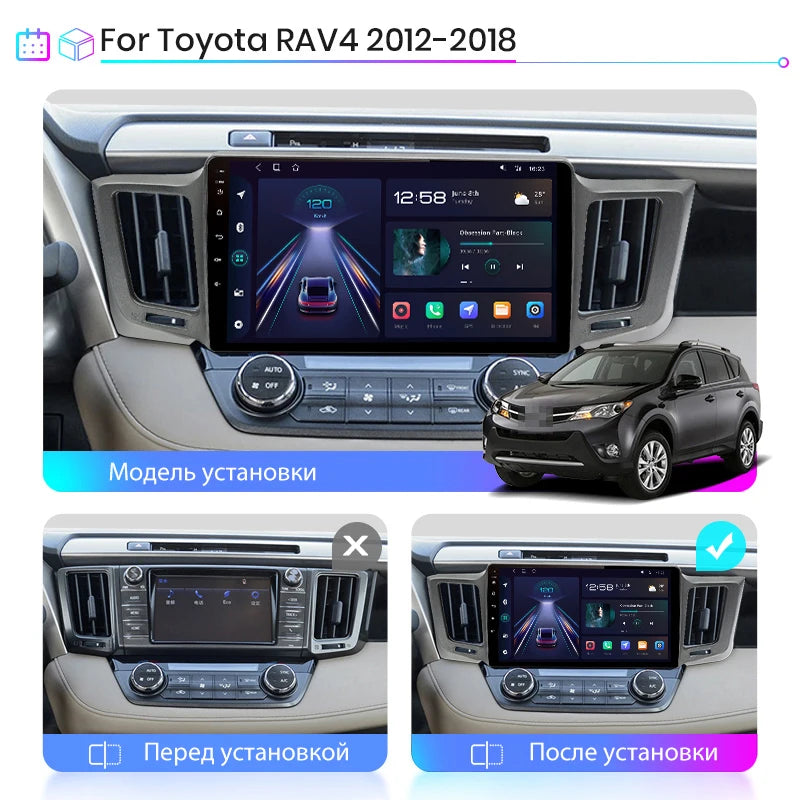 Toyota RAV4 RAV 4 2012 - 2018 V1 AI Voice Wireless CarPlay Android Auto Radio RDS GPS WIFI BT  4G Car Multimedia  autoradio AUTMTTYRVA4