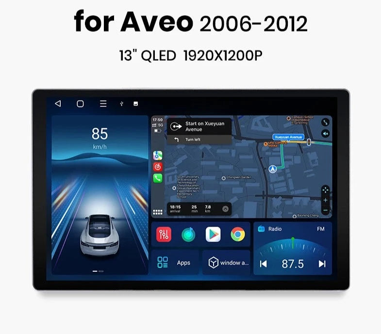 Chevrolet Aveo 2006 - 2012  X7 MAX 13.1“ 2K AI Voice Wireless CarPlay Android Auto Car Radio rds gps wifi bt  Multimedia autoradio AUTMCHRAVT3
