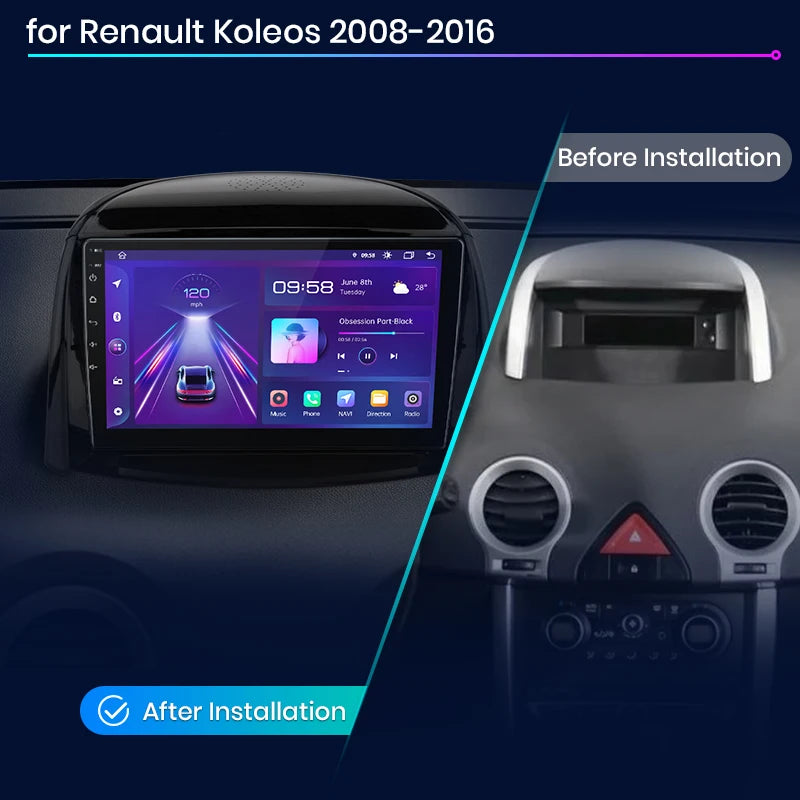 Renault Koleos 2008 - 2016  V1 Plus Car Radio RDS WIFI GPS BT  wireless CarPlay Android Auto car intelligent systems AUTMRNKLS