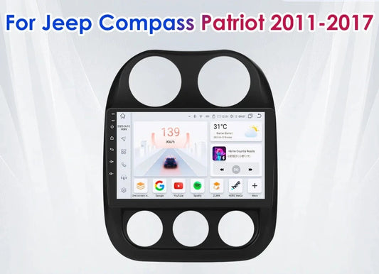 Jeep Compass Patriot 2011 - 2017 10.1" 2Din Android 12 Auto Car Radio  Navi GPS RDS DSP BT CarPlay  Multimedia AUTMJPCP2