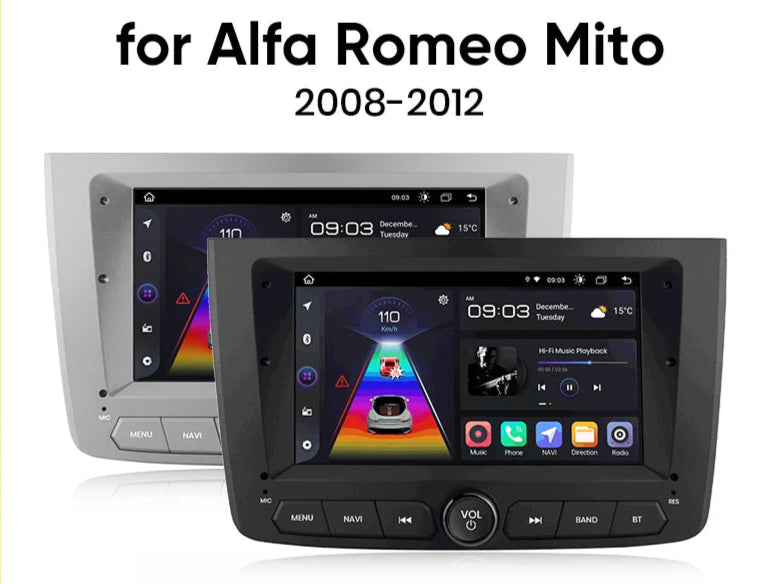 Alfa Romeo Mito 2008 -2012 7" Wireless CarPlay Android Auto  Radio RDS WIFI BT GPS  AUTMAFRMT2