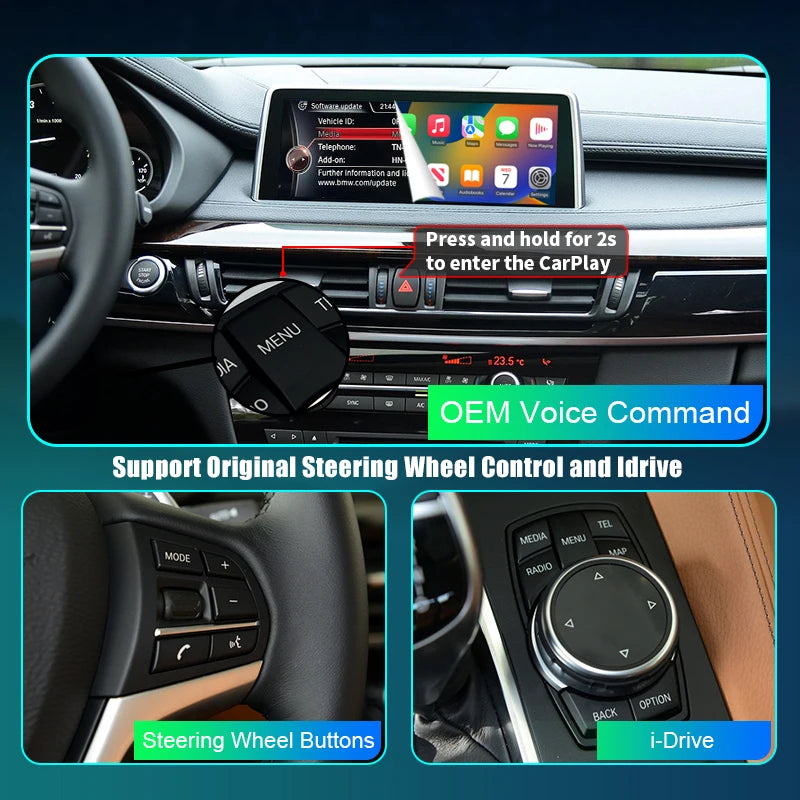 BMW X1 X5 X6 2005-2015 Wireless Apple CarPlay Android Auto   AirPlay Support Mirror Link AUTMBMWX156
