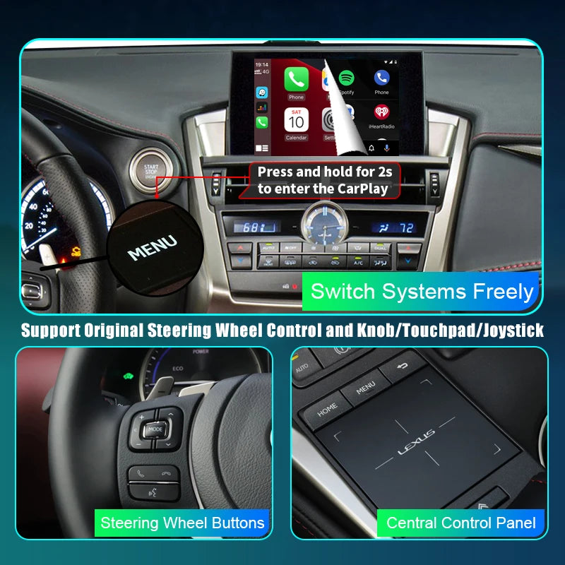 Lexus NX 2015-2021 Wireless CarPlay   Android Auto Mirror Link AirPlay  Navigation Maps USB AUTMLXSNX