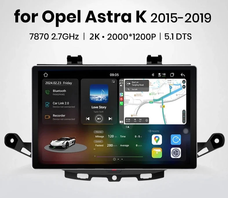 Opel Astra K 2015 - 2019 V3 Plus 2K Car Radio RDS WIFI GPS BT   wireless CarPlay Android Auto car intelligent systems  AUTMOPLAK
