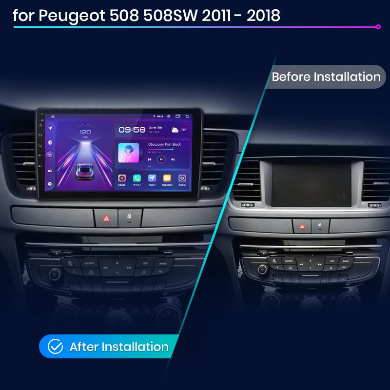 Peugeot 508 508SW 2011 - 2018 Car Radio RDS WIFI GPS BT  wireless CarPlay Android Auto car intelligent systems AUTMPEG5089