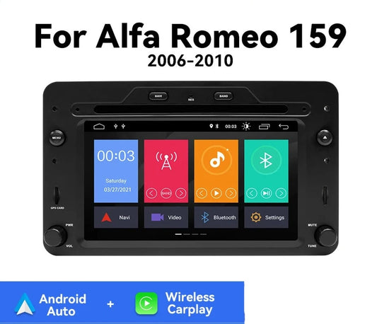 Alfa Romeo Spider Brera 159 Sportwagon 2006  4GB Carplay 2 Din Android 12 Car DVD Player  Radio  GPS Navigation RDS AUTMALFR2