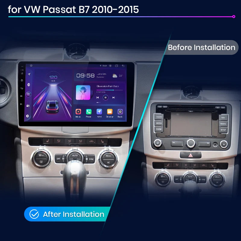 VW Passat B6 B7 CC 2055-2013 V1pro AI Voice 2 din  Carplay Android Auto Radio RDS WIFI GPS BT Car Multimedia  autoradio AUTMVWPAS10