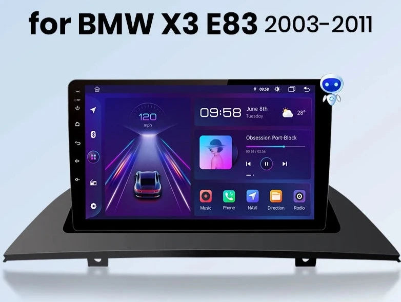 BMW X3 E83 2003 - 2011 V1 Plus Car Radio RDS WIFI GPS BT  wireless CarPlay Android Auto car intelligent systems AUTMBMWE83
