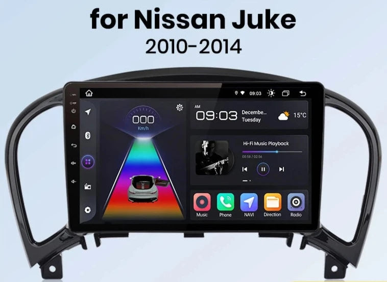 Nissan Juke YF15 2010 - 2014  V1pro AI Voice 2 din Android Auto Carplay Radio RDS WIFI GPS BT  4G Car Multimedia AUTMNSJK9