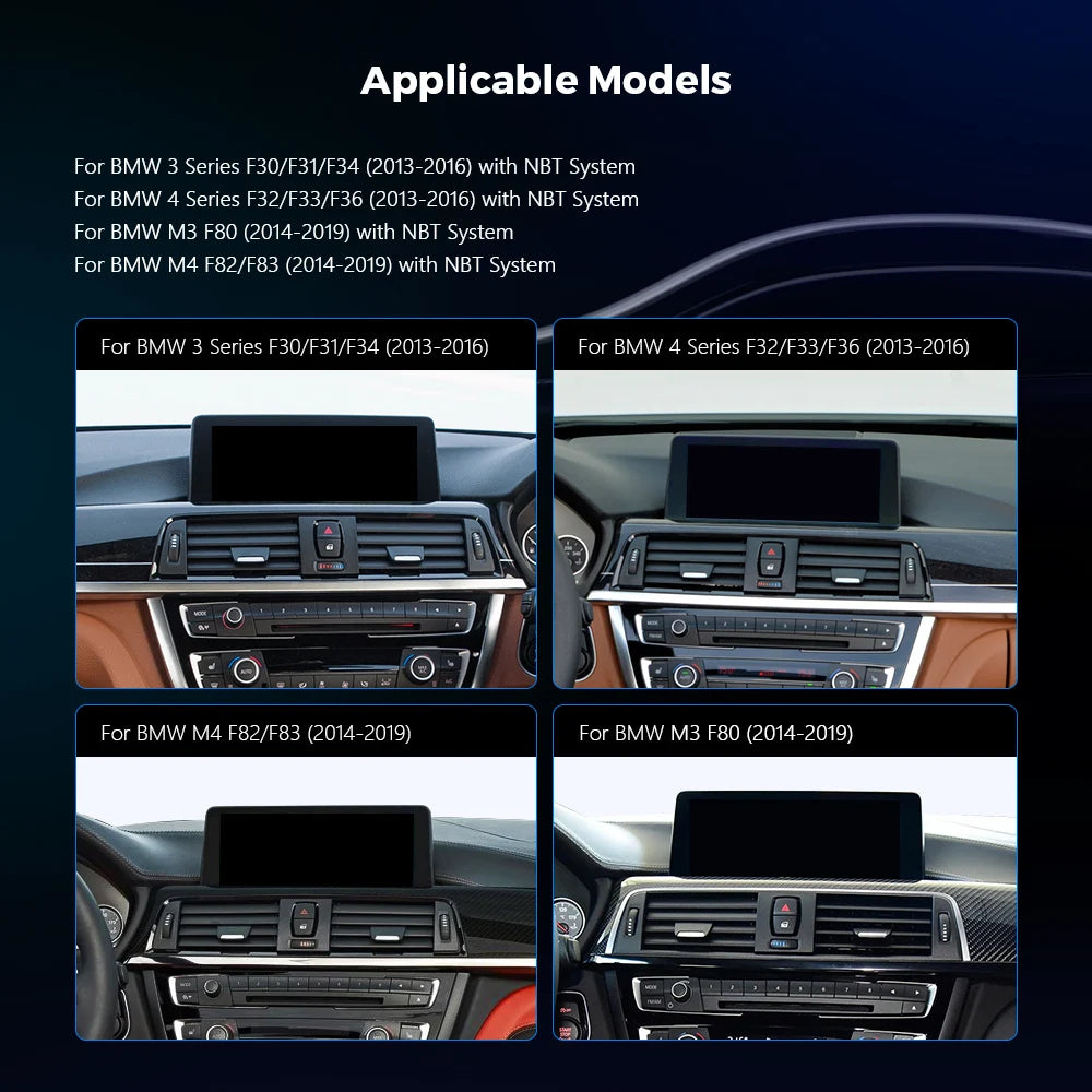 BMW 3 Series F30 F31 F34 4 Series F32 F33 F36 NBT 10.25'' Android 12 8 Core 2+32 Car Multimedia System Built in 4G QEB12NBTH