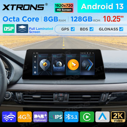 BMW X5 F15/X6 F16 NBT/EVO System 10,25'' Android 13 2K IPS Car Radio 8 Core 8+128 GB 4GLTE CarPlay Android Auto DSP QAB12NB12X5N