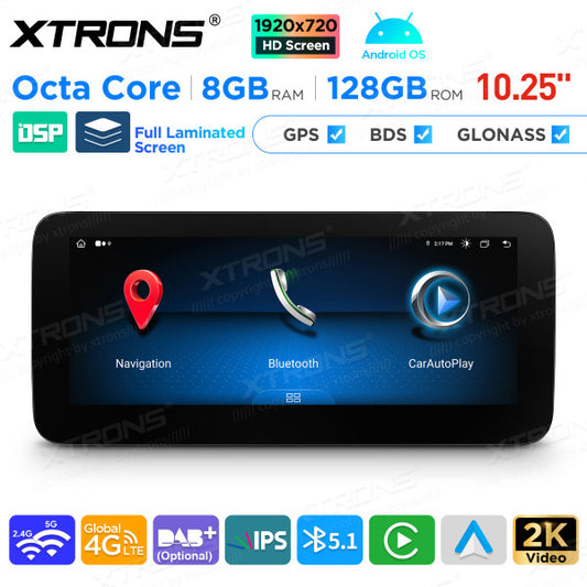 MERCEDES BENZ A-Class W176 CLA-Class C117 NGT 4.5 4.7 ( 2016-2018) 10.25'' Android 13 8 Core 8+128GB Car Radio For with 4G CarPlay QAM1250