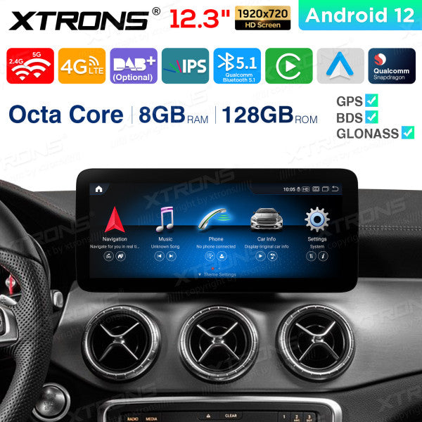 Mercedes A -W176  CLA-C117  GLA-X156  G-W463 (2013-2015) 12.3'' Android 12  Octa Core 8+128GB Car Radio  CarPlay Android auto   4G QXM2250P