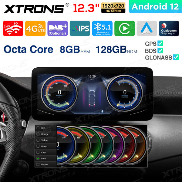 Mercedes A -W176  CLA-C117  GLA-X156  G-W463 (2013-2015) 12.3'' Android 12  Octa Core 8+128GB Car Radio  CarPlay Android auto   4G QXM2250P